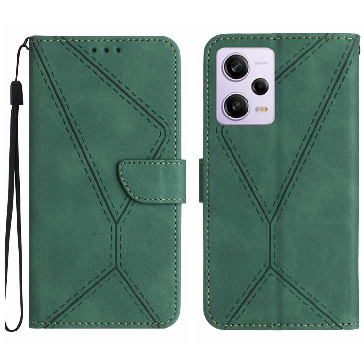 For Xiaomi Redmi Note 12 Pro+ Stitching Embossed Leather Phone Case(Green) - free shipping - PMC TechLife - Order now!