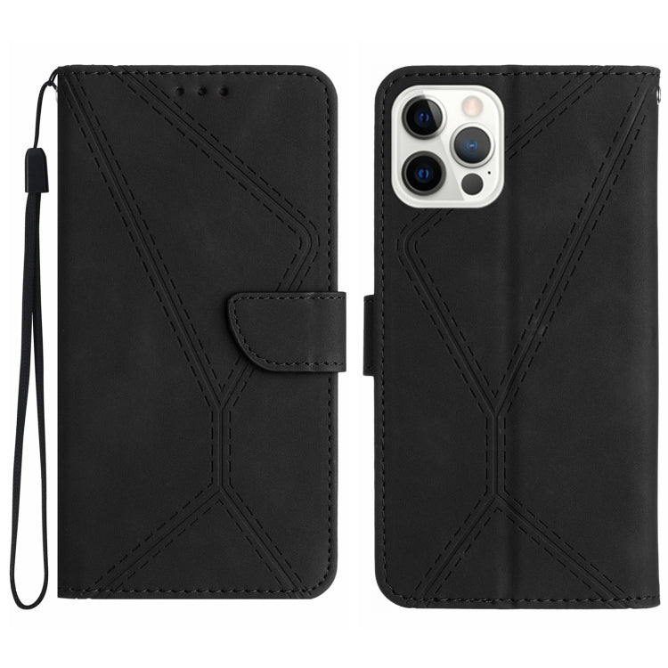 For iPhone 13 Pro Stitching Embossed Leather Phone Case(Black) - free shipping - PMC TechLife - Order now!