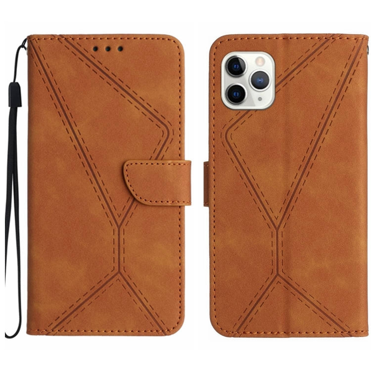 For iPhone 11 Pro Stitching Embossed Leather Phone Case(Brown) - free shipping - PMC TechLife - Order now!
