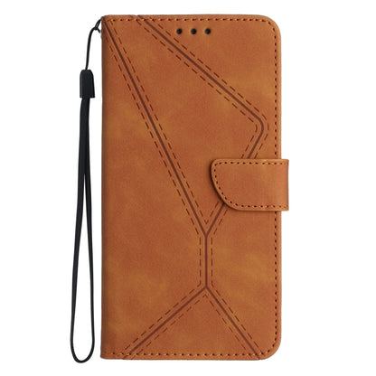 For iPhone 11 Pro Stitching Embossed Leather Phone Case(Brown) - iPhone 11 Pro Cases by PMC Jewellery | Online Shopping South Africa | PMC Jewellery