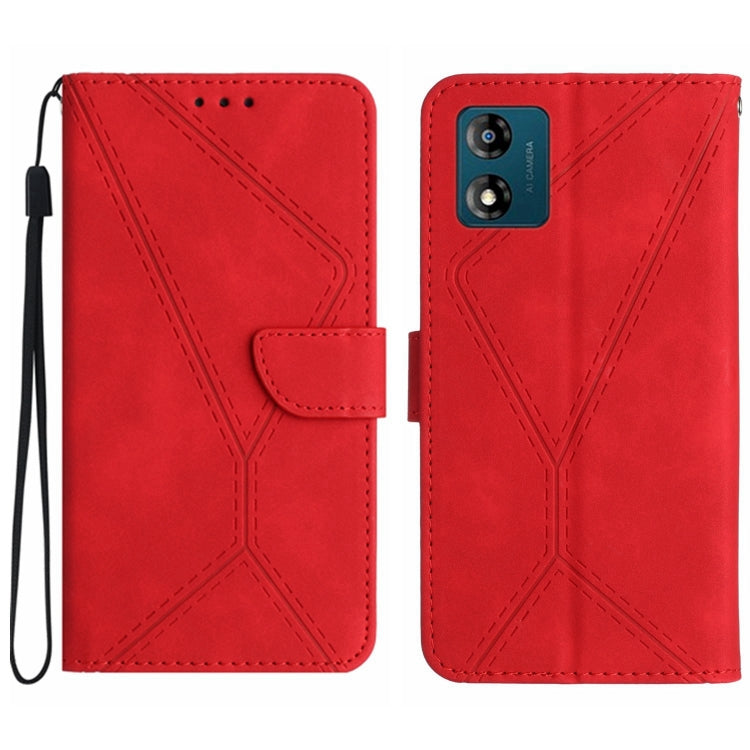 For Motorola Moto E13 4G Stitching Embossed Leather Phone Case(Red) - free shipping - PMC TechLife - Order now!