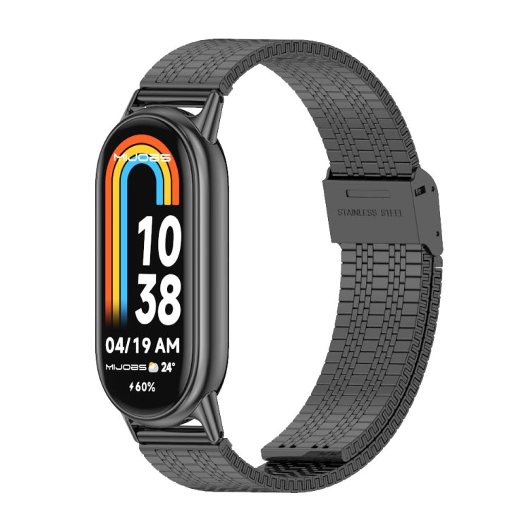 For Xiaomi Mi Band 8 Mijobs Stainless Steel Replacement Watch Band(Black) -  by MIJOBS | Online Shopping South Africa | PMC Jewellery