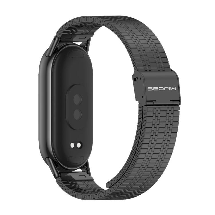 For Xiaomi Mi Band 8 Mijobs Stainless Steel Replacement Watch Band(Black) -  by MIJOBS | Online Shopping South Africa | PMC Jewellery