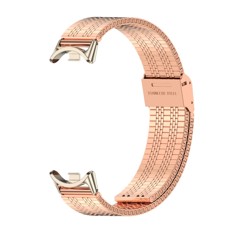 For Xiaomi Mi Band 8 Mijobs Stainless Steel Replacement Watch Band(Rose Gold+Light Gold) -  by MIJOBS | Online Shopping South Africa | PMC Jewellery