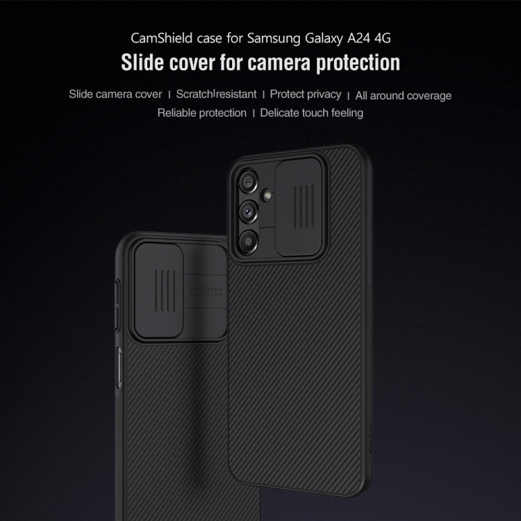 For Samsung Galaxy A24 4G NILLKIN Black Mirror Series Camshield PC Phone Case(Blue) - Galaxy Phone Cases by NILLKIN | Online Shopping South Africa | PMC TechLife | Buy Now Pay Later Mobicred