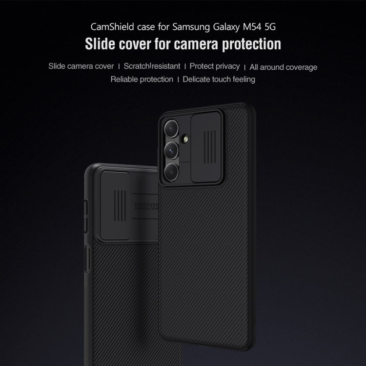 For Samsung Galaxy M54 5G NILLKIN Black Mirror Series Camshield PC Phone Case(Blue) - Galaxy Phone Cases by NILLKIN | Online Shopping South Africa | PMC TechLife | Buy Now Pay Later Mobicred