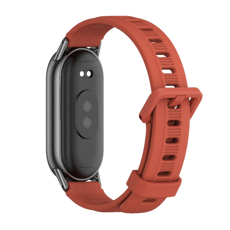 For Xiaomi Mi Band 8 Mijobs Flat Hole Breathable Silicone Watch Band(Orange+Black) -  by MIJOBS | Online Shopping South Africa | PMC Jewellery