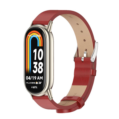 For Xiaomi Mi Band 8 Mijobs Microfiber PU Leather Watch Band(Red Light Gold) -  by MIJOBS | Online Shopping South Africa | PMC Jewellery