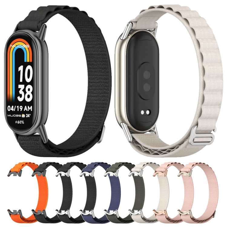 For Xiaomi Mi Band 8 Mijobs Nylon Breathable Watch Band(Orange Black) -  by MIJOBS | Online Shopping South Africa | PMC Jewellery