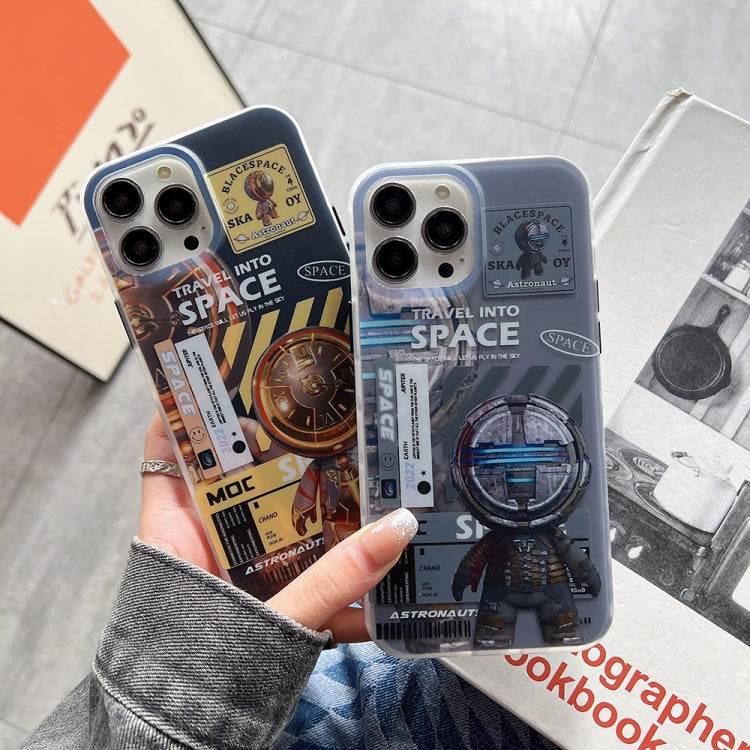 For iPhone 14 Pro Max Dual-side IMD Astronaut Frosted Phone Case(Blue Grey) - free shipping - PMC TechLife - Order now!