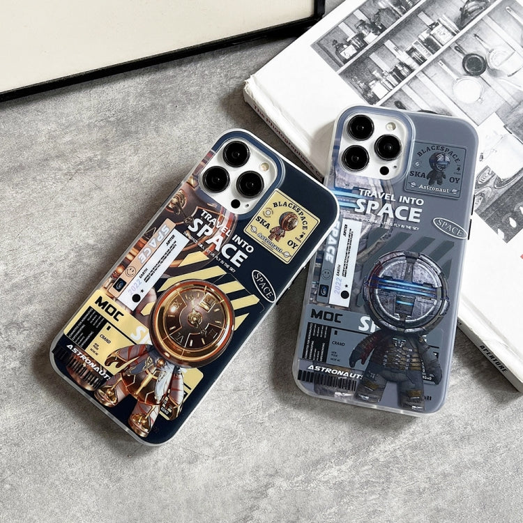 For iPhone 14 Pro Dual-side IMD Astronaut Frosted Phone Case(Black Gold) - free shipping - PMC TechLife - Order now!