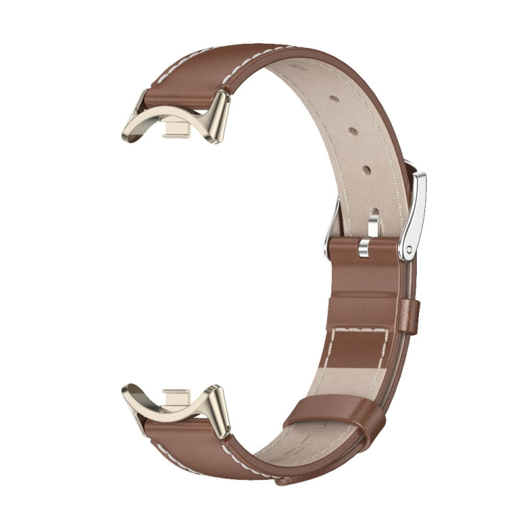 For Xiaomi Mi Band 8 / 9 / 9 NFC Mijobs Genuine Leather Watch Band(Brown Light Gold) - Watch Bands by MIJOBS | Online Shopping South Africa | PMC TechLife | Buy Now Pay Later Mobicred
