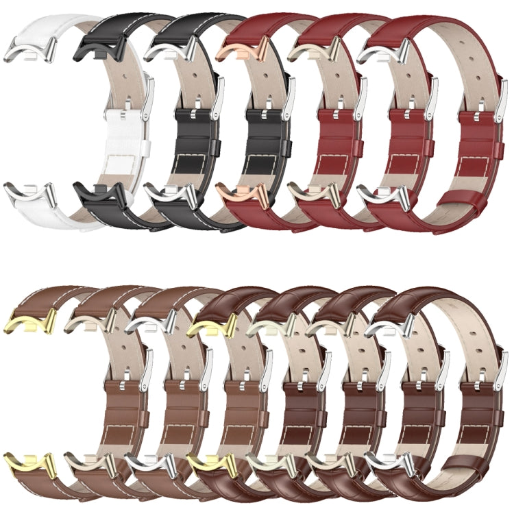 For Xiaomi Mi Band 8 / 9 / 9 NFC Mijobs Genuine Leather Watch Band(Black) - Watch Bands by MIJOBS | Online Shopping South Africa | PMC TechLife | Buy Now Pay Later Mobicred
