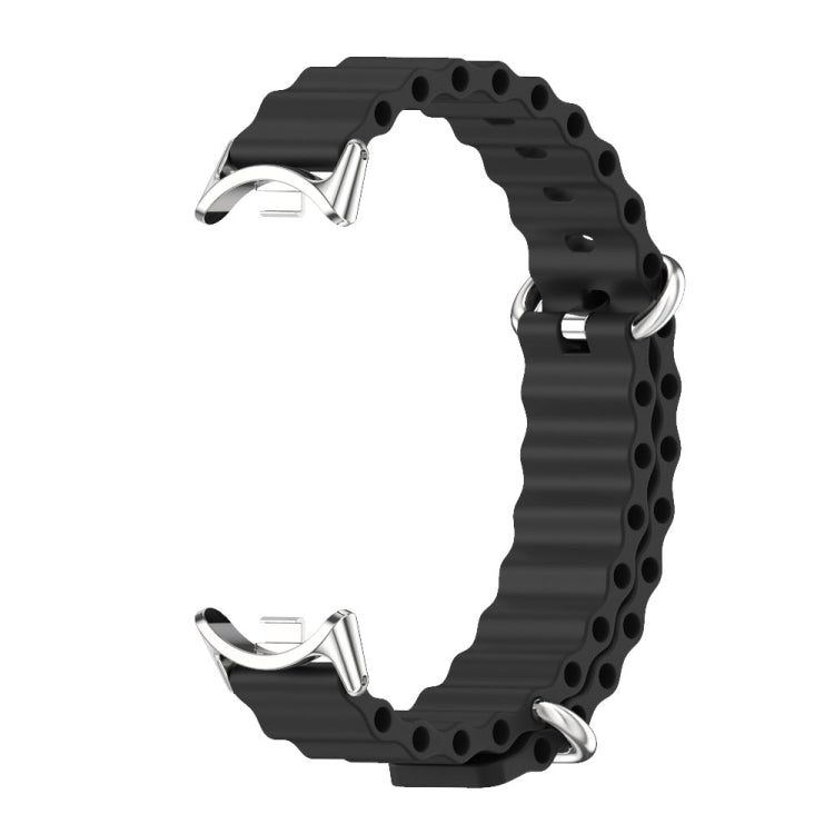 For Xiaomi Mi Band 8 Mijobs Marine Silicone Breathable Watch Band(Black Silver) -  by MIJOBS | Online Shopping South Africa | PMC Jewellery