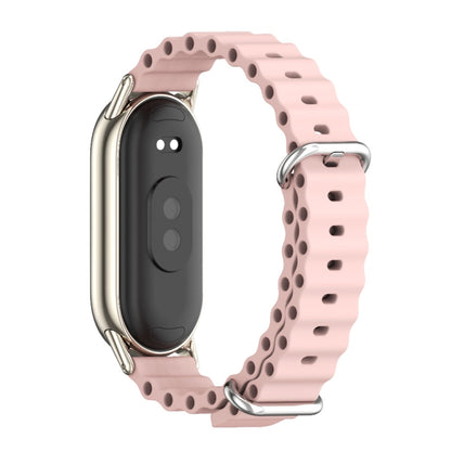 For Xiaomi Mi Band 8 Mijobs Marine Silicone Breathable Watch Band(Pink Light Gold) -  by MIJOBS | Online Shopping South Africa | PMC Jewellery