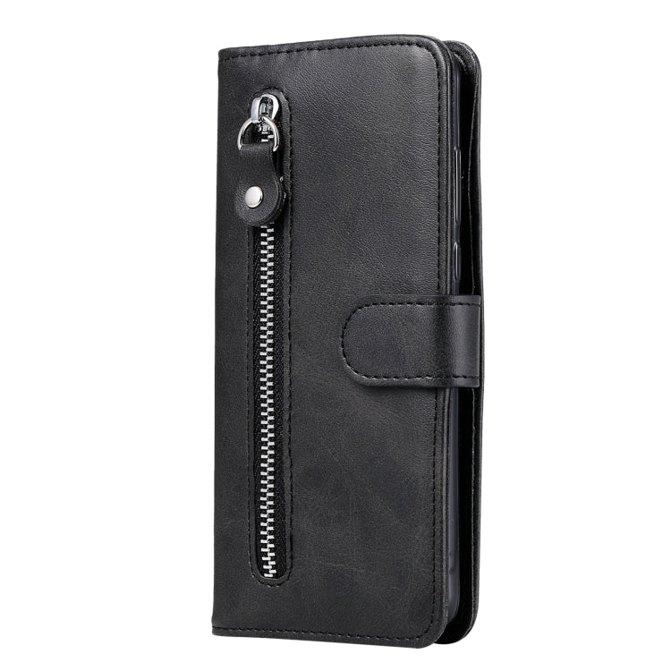 For Honor X6a Calf Texture Zipper Leather Phone Case(Black) - Honor Cases by PMC TechLife | Online Shopping South Africa | PMC TechLife | Buy Now Pay Later Mobicred