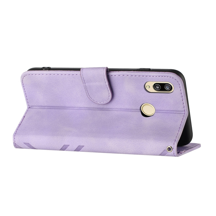 For Huawei Y6 2019 Line Pattern Skin Feel Leather Phone Case(Light Purple) - free shipping - PMC TechLife - Order now!