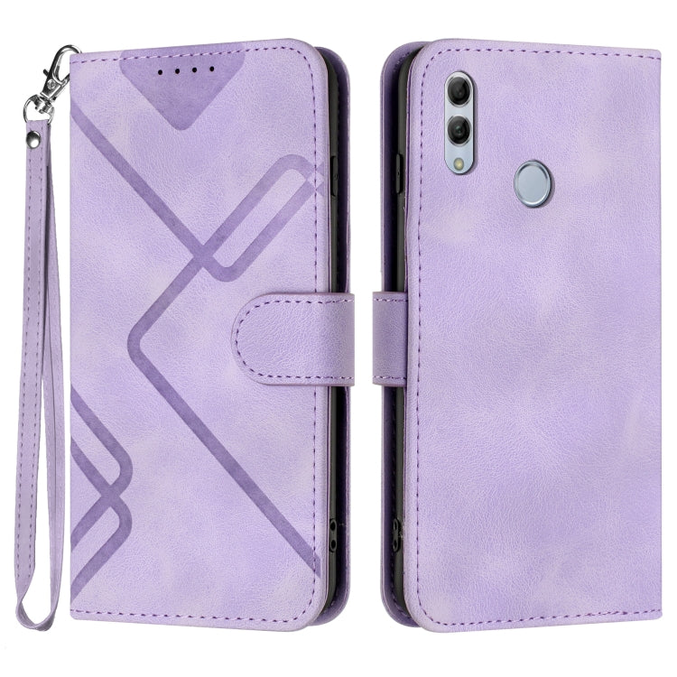 For Honor 10 Lite Line Pattern Skin Feel Leather Phone Case(Light Purple) - Honor Cases by PMC Jewellery | Online Shopping South Africa | PMC Jewellery