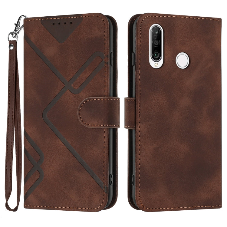 For Honor 20S Russia /20 lite Russia  Line Pattern Skin Feel Leather Phone Case(Coffee) - Honor Cases by PMC Jewellery | Online Shopping South Africa | PMC Jewellery