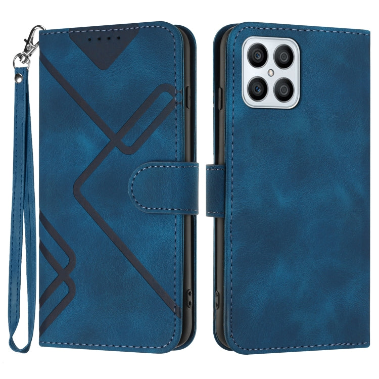 For Honor X8 4G/X30i/Play6T Pro Line Pattern Skin Feel Leather Phone Case(Royal Blue) - Honor Cases by PMC Jewellery | Online Shopping South Africa | PMC Jewellery