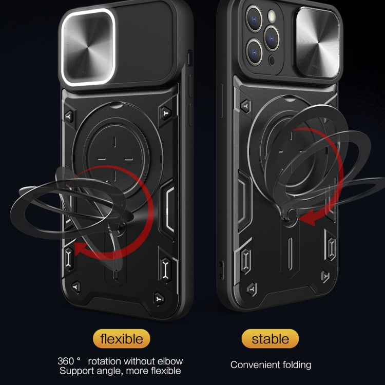 For iPhone 11 Pro CD Texture Sliding Camshield Magnetic Holder Phone Case(Black) - free shipping - PMC TechLife - Order now!
