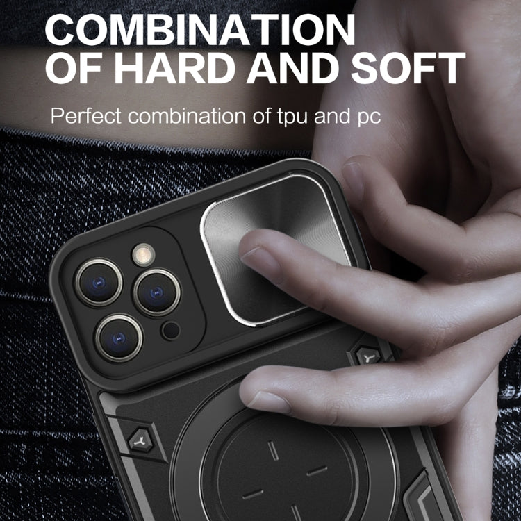 For iPhone 11 Pro CD Texture Sliding Camshield Magnetic Holder Phone Case(Black) - free shipping - PMC TechLife - Order now!
