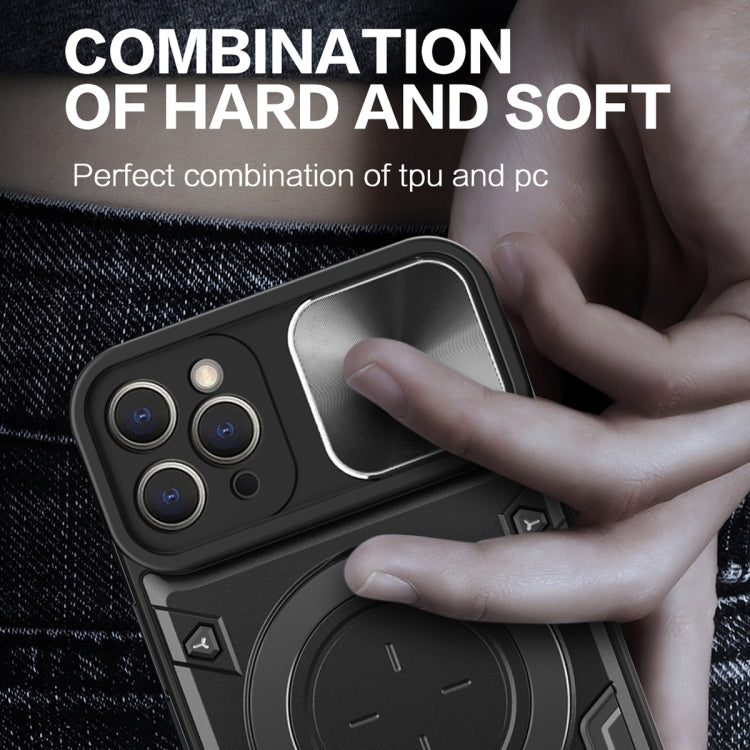 For iPhone 11 Pro Max CD Texture Sliding Camshield Magnetic Holder Phone Case(Silver) - free shipping - PMC TechLife - Order now!