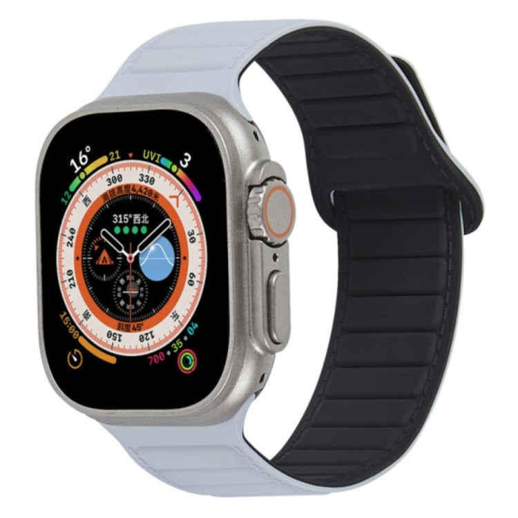 For Apple Watch 7 41mm Loop Magnetic Silicone Watch Band(Grey Black) - Watch Bands by PMC TechLife | Online Shopping South Africa | PMC TechLife