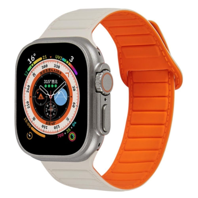 For Apple Watch SE 40mm Loop Magnetic Silicone Watch Band(Starlight Orange) - Watch Bands by PMC Jewellery | Online Shopping South Africa | PMC Jewellery