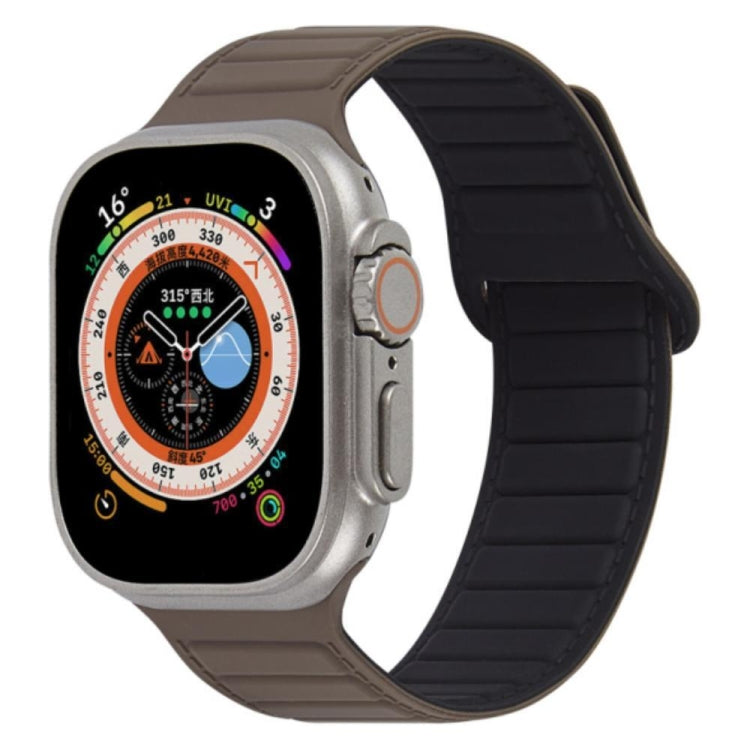 For Apple Watch 6 40mm Loop Magnetic Silicone Watch Band(Coffee Black) - Watch Bands by PMC Jewellery | Online Shopping South Africa | PMC Jewellery