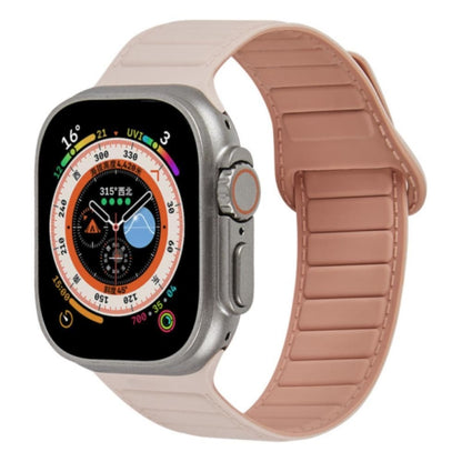 For Apple Watch 5 44mm Loop Magnetic Silicone Watch Band(Pink) - Watch Bands by PMC Jewellery | Online Shopping South Africa | PMC Jewellery