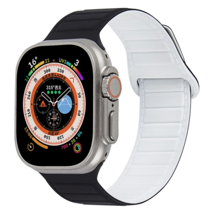 For Apple Watch 2 38mm Loop Magnetic Silicone Watch Band(Black White) - Watch Bands by PMC TechLife | Online Shopping South Africa | PMC TechLife