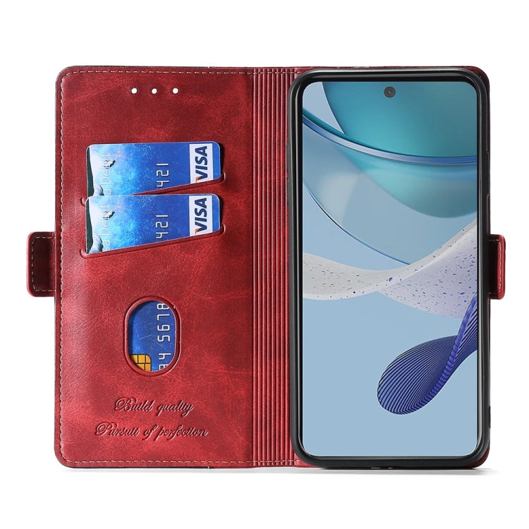 For Xiaomi Redmi Note 12S 4G Contrast Color Side Buckle Leather Phone Case(Red + Black) - free shipping - PMC TechLife - Order now!