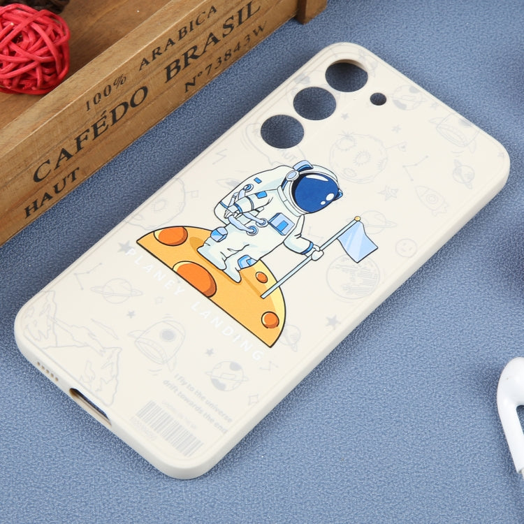 For Samsung Galaxy S20 Ultra 5G Astronaut Pattern Silicone Straight Edge Phone Case(Planet Landing-White) - free shipping - PMC TechLife - Order now!