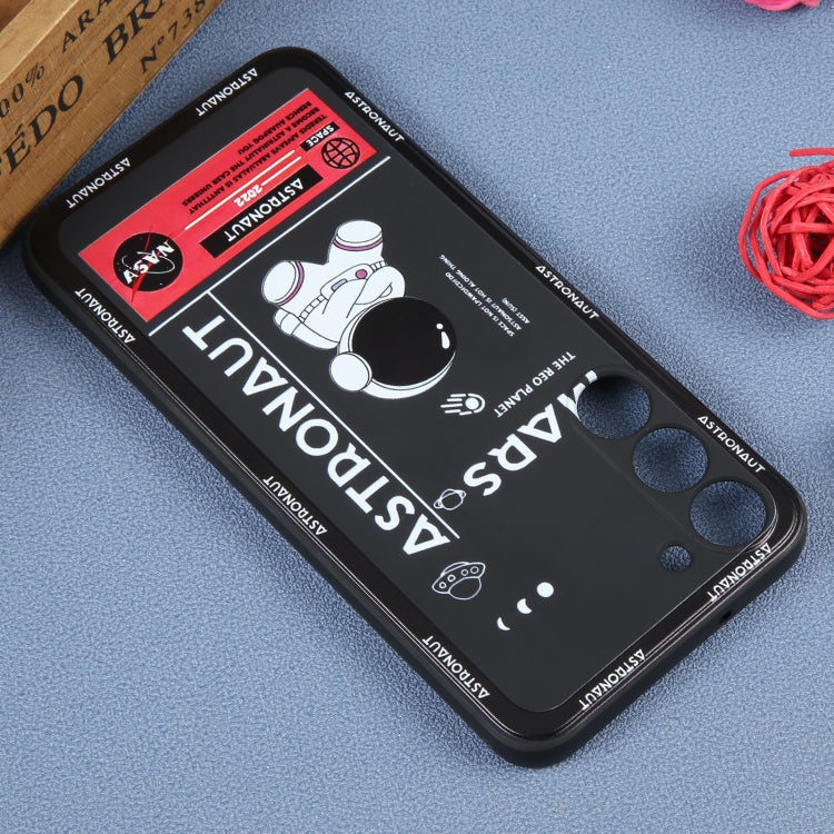 For Samsung Galaxy A73 5G Astronaut Pattern Silicone Straight Edge Phone Case(Mars Astronaut-Black) - free shipping - PMC TechLife - Order now!