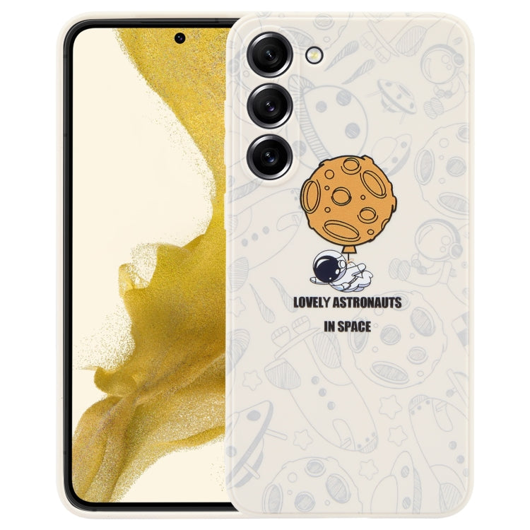 For Samsung Galaxy A51 Astronaut Pattern Silicone Straight Edge Phone Case(Lovely Astronaut-White) - free shipping - PMC TechLife - Order now!