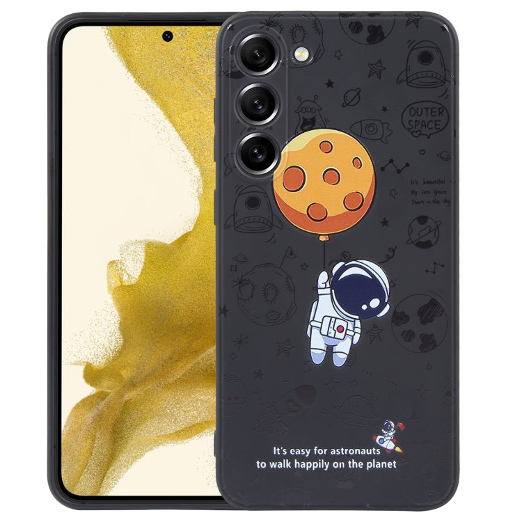 For Samsung Galaxy A23 4G Astronaut Pattern Silicone Straight Edge Phone Case(Planet Landing-Black) - free shipping - PMC TechLife - Order now!