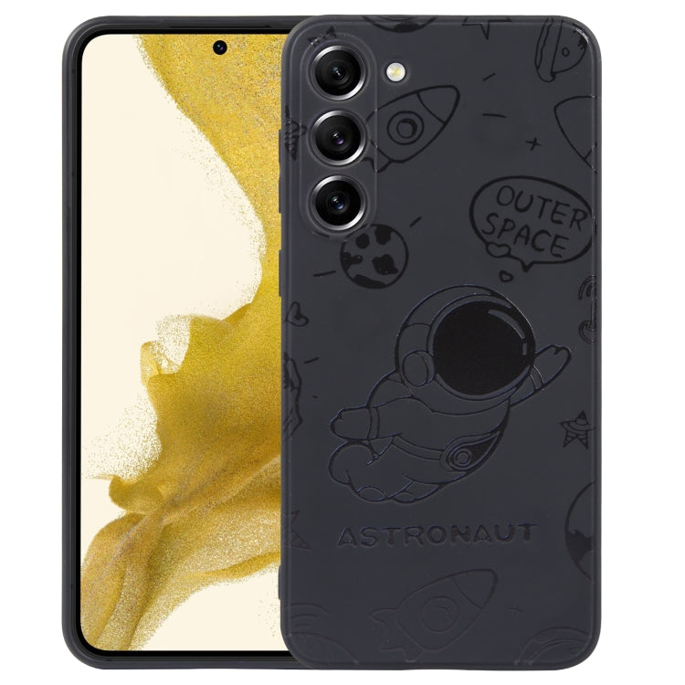 For Samsung Galaxy A02 Astronaut Pattern Silicone Straight Edge Phone Case(Flying Astronaut-Black) - free shipping - PMC TechLife - Order now!