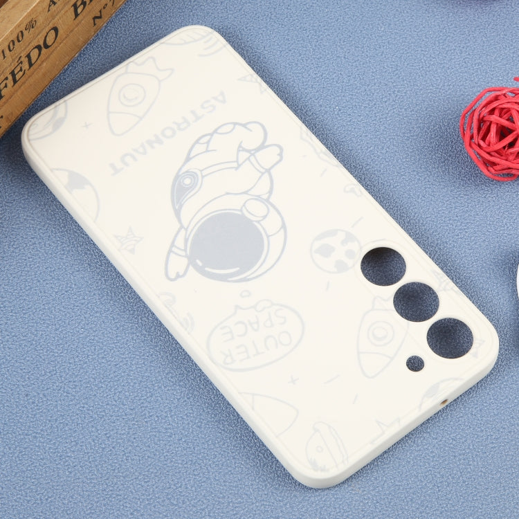 For Samsung Galaxy A02 Astronaut Pattern Silicone Straight Edge Phone Case(Flying Astronaut-White) - free shipping - PMC TechLife - Order now!