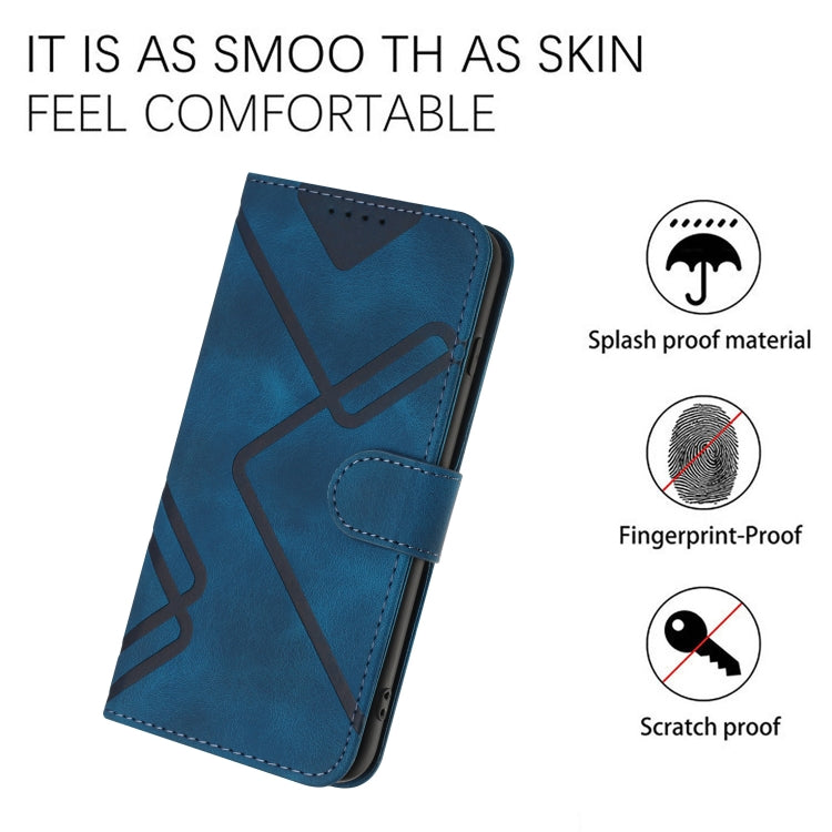 For Samsung Galaxy S22 5G Line Pattern Skin Feel Leather Phone Case(Royal Blue) - free shipping - PMC TechLife - Order now!