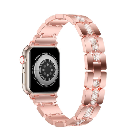 Diamond Metal Watch Band For Apple Watch 5 40mm(Pink) - Watch Bands by PMC Jewellery | Online Shopping South Africa | PMC Jewellery