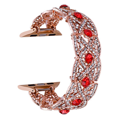 Diamonds Twist Metal Watch Band For Apple Watch Ultra 49mm(Rose Gold Red) - Watch Bands by PMC Jewellery | Online Shopping South Africa | PMC Jewellery