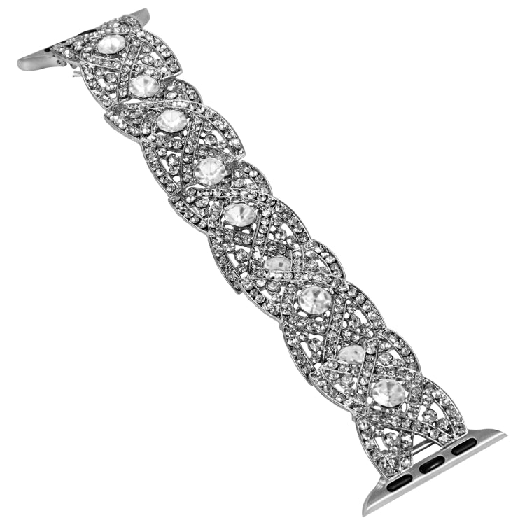 Diamonds Twist Metal Watch Band For Apple Watch 3 42mm(Silver) - Watch Bands by PMC Jewellery | Online Shopping South Africa | PMC Jewellery