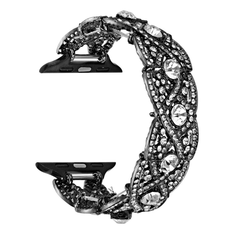 Diamonds Twist Metal Watch Band For Apple Watch 9 41mm(Black) - Watch Bands by PMC TechLife | Online Shopping South Africa | PMC TechLife