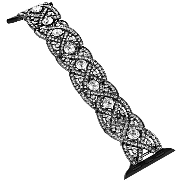 Diamonds Twist Metal Watch Band For Apple Watch 9 41mm(Black) - Watch Bands by PMC TechLife | Online Shopping South Africa | PMC TechLife