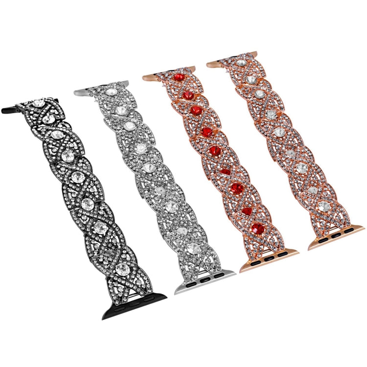 Diamonds Twist Metal Watch Band For Apple Watch 8 41mm(Silver) - Watch Bands by PMC TechLife | Online Shopping South Africa | PMC TechLife