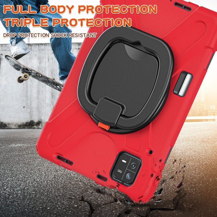 For Xiaomi Pad 6 / 6 Pro Silicone Hybrid PC Tablet Case with Holder & Shoulder Strap(Red) -  by PMC TechLife | Online Shopping South Africa | PMC TechLife
