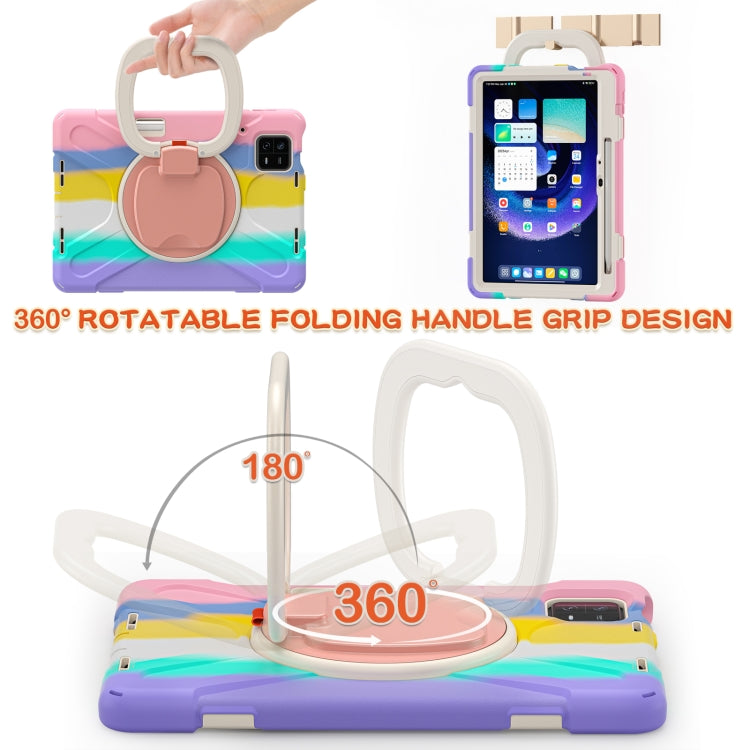 For Xiaomi Pad 6 / 6 Pro Silicone Hybrid PC Tablet Case with Holder & Shoulder Strap(Colorful Pink) -  by PMC TechLife | Online Shopping South Africa | PMC TechLife