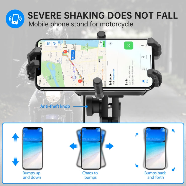 WUPP CS-1848B2 15W Motorcycle Wireless Fast Charging Phone Navigation Holder, Style:Handlebars - free shipping - PMC TechLife - Order now!