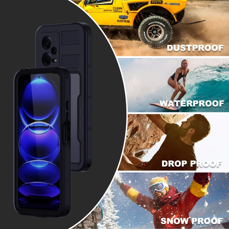 For Xiaomi Redmi Note 12 5G Global RedPepper IP68 Life Waterproof Phone Case(Black) - Xiaomi Cases by RedPepper | Online Shopping South Africa | PMC Jewellery | Buy Now Pay Later Mobicred